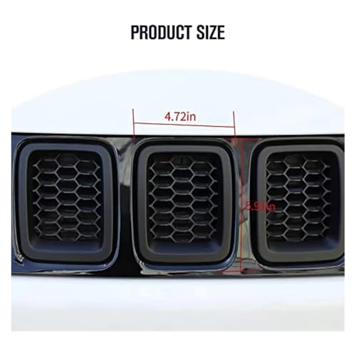Inserts calandre Jeep Compass 2017-2020 ABS antichoc texture carbone - 6