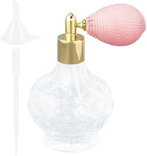 100ml Clear Perfume Bottles Air Bag Perfume Bottle Vintage Atomizer Spray Bottle Refillable Empty Glass Pump Sprayer Makeup Tool (Pink Cap)