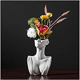 TTANTWFO 7.56'' Head Vase, Face Vase, Body Vase, Bust Statue, Morden Decor, Vases for Decor, Gifts f