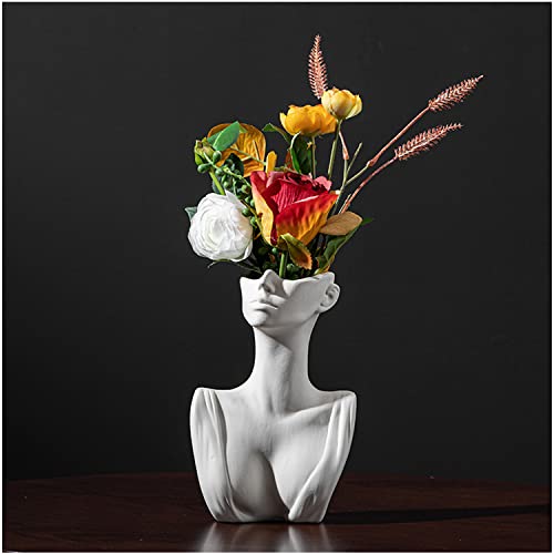 Ttantwfo 7.56'' Head Vase, Face Vase, Body Vase, Bust Statue, Morden Decor, Vases For Decor, Gifts For Women Man, Livingroom Home Decoration Table Center Piece (A) #TOP2
