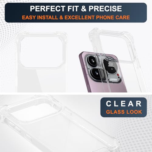 Image of CEDO Cover for Nothing Phone 4a Pro (5G) | Camera Protection Shockproof Bumper-Edge | 360 Degree Protection Acrylic Crystal Clear TPU+PC | Transparent Back Case Backcover (Transparent)