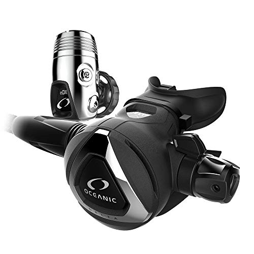 OCEANIC Delta 5 (2nd Stage) + EDX (1st Stage) | Breathing Regulator for Scuba Diving | Strong Cold-Water Performance | Available in Yoke or DIN Version | DIN, Black