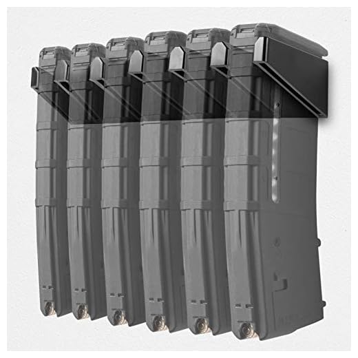 vivi min Solid ABS 6X Standard AR15 PMAG Wall Mount,Gun Mag Holder,Magpul Magazine Storage Racks for Wall Display