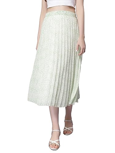 Image of NUEVOSDAMAS Floral Printed Pleated Navy /Multi Skirt