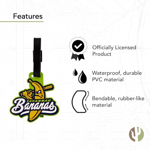 Desert Cactus Savannah Bananas Luggage Tag Soccer Durable PVC Travel ID Label for Bags and Backpacks (Style A)4