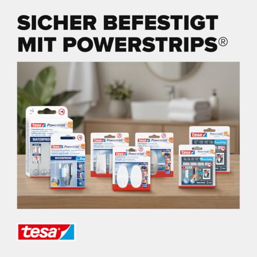 tesa Powerstrips Haken Large ECKIG - Weiß - 2 kg Halteleistung – Ansicht 7