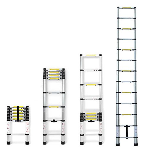 Dicn 3.2M Multi-Purpose Ladder Telescoping Extendable 10.5 Feet 330 Pound Max Capacity Aluminum Portable Easy Storage Collapsible For Daily Household Loft Attic Home Decoration En131 thumb #1