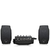 klark teknik kt-2a vs la2a Komplett-PA bestehend aus 1x Power-Mixer, 2x PA Lautsprecher und Zubehör (Lautsprecherkabel und dynamisches Behringer Mikrofon)