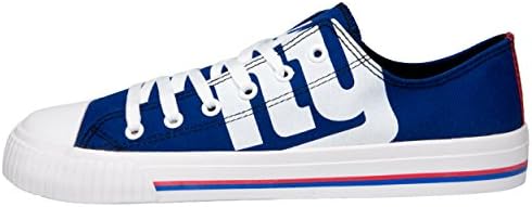 FOCO NFL New York Giants Mens Low Top Big Logo Canvas Shoe , Small / Mens Size 8