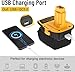 Azocek 2 Packs DM18D Battery Adapter Converter with USB Port for Dewa-lt 18V Tools, Converts for De-Walt 20V for Mil-Waukee 18V Li-ion to De-Walt 18-V Battery Adapter