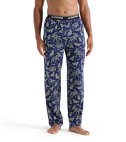 Little Blue House by Hatley Men's Jersey Pajama Pants, Animal Con...