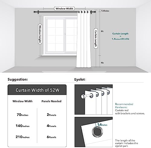 Deconovo Blackout Curtains - 1 Panel Thermal Insulated Soundproof Curtains for Bedroom, Living Room, and Nursery, OEKO-TEX Certified Drapes, Grommet Top, 52W x 63L Inches - 3