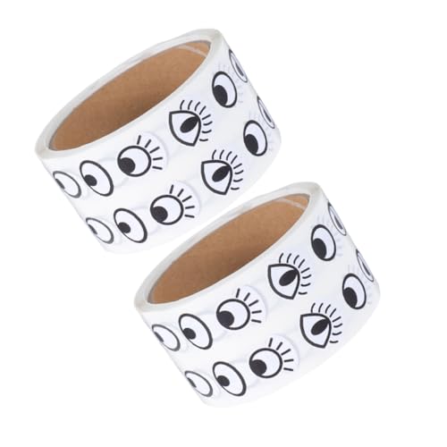 HAWILLOSCH Self Adhesive 2 Rolls of Cartoon Eye Stickers Safe Fun for Boys and Girls' Projects Wide Application for Scrapbooks