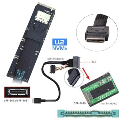 Xiwai PCI-E4.0 2280mm M.2 M-Key to Oculink SFF-8612 SFF-8611 Converter Vertical Host Adapter for NVME U.2 SSD eGPU