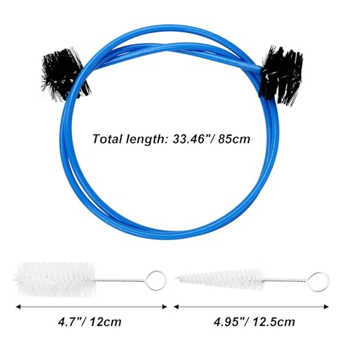 Hordion 3Pcs Trumpet Cleaning Kit, Mouthpiece Cleaner Valve Brushes Flexible Brush Musical Instrument Maintenance Care Accessory for Trumpet Mouthpiece, Blue - Thumbnail 2