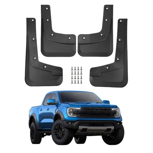 Image of Mud Flaps for Ford Ranger 2024 2025, Wheel & Tire Splash Guards, Mudflaps for Car, PP Material, All Weather Tire Protector Splash Guards Mudflaps for Ford Ranger Exterior Accessories