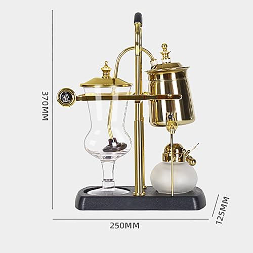 Siphon-Kaffeemaschine mit gebogenem Griff, Holzsockel und Balancehammer für Zuhause, Büro und Cafés