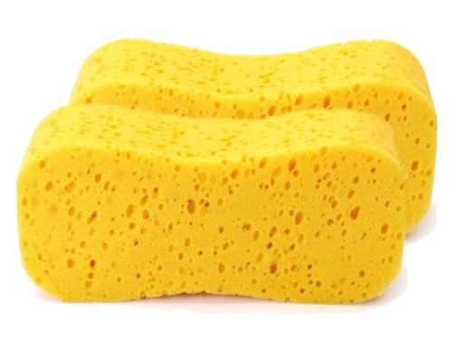 Image of CAR SAAZ Multipurpose Car Wash Sponge (Pack of 2) | Highly Absorbent, Soft, & Scratch-Free, Reusable Cleaning Sponge | for Cars, Bikes, Kitchen, Bathroom, Glass & Household Surfaces