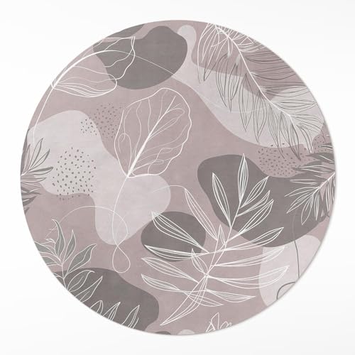 Tapis du sol vinyle rond PVC résistant à la rayure de sol de chambre et salon - 2