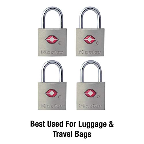 Master Lock Tsa Luggage Locks With Key, Tsa Approved Lock For Backpacks, Bags And Luggage, 4 Pack, 4683Q #TOP2