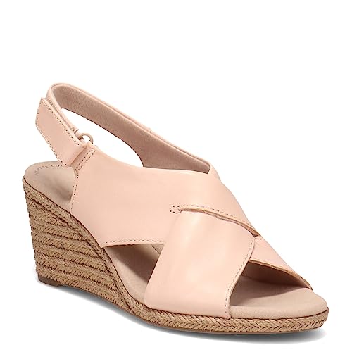 Clarks Women's Lafley Alaine Wedge Sandal, Blush Leather, 4 UK