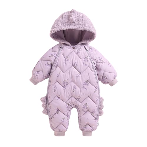 JiAmy Baby Schneeanzug, Baby Jungen Mädchen Winter Overall Strampler Neugeborenes Schneeoverall Lila 6–9 Monate