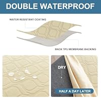 KELUINA Stuhlhussen Stretch Punktmuster Wasserabweisend Beige 6er Set – Ansicht 4