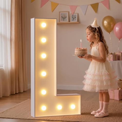 imprsv Large Marquee Letters, 3FT Light Up Letters L Sign for Party Decor