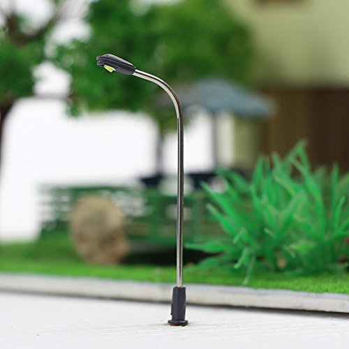 LQS05WM 10pcs Model Railway Train Lamp Post 3.6cm or 1.42inch Street Light Warm White N Z Scale LEDs New