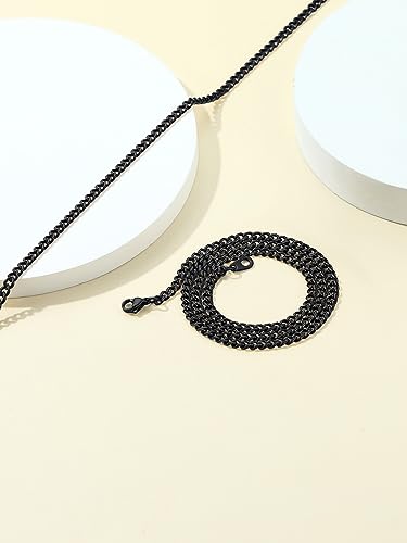 FOCALOOK Collana da Uomo 3 6 9 12 mm Larghezza