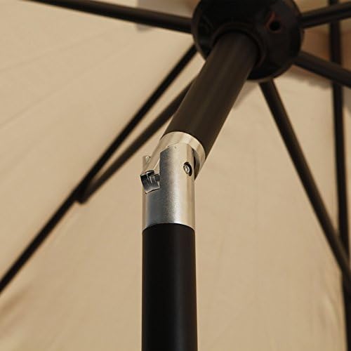 Grand patio Garden Parasol, 2.7m Patio Umbrella with Handcrank and Tilt, 8 Steel Ribs, Aluminum Pole, Sun Shade Umbrella for Lawn, Garden, Backyard, Pool, UV 50+ (Beige)