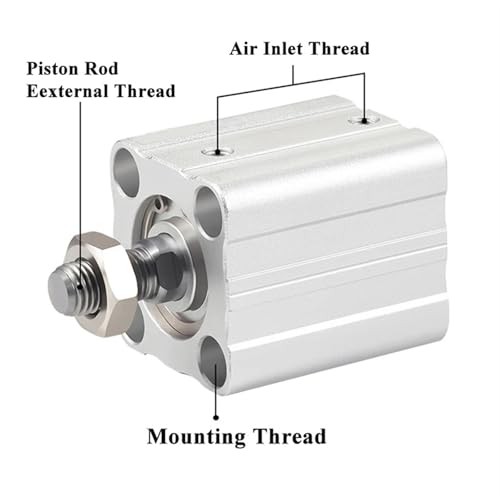 Vérin pneumatique ACQ50 double effet et piston compact pour automatisation - 4