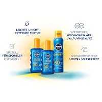 NIVEA SUN UV Dry Protect Sport Sonnenspray LSF 50, 100% transparenter und erfrischender Sonnenschutz, schweißresistente & extra wasserfeste Sonnencreme mit LSF 50, 200 ml – Ansicht 2