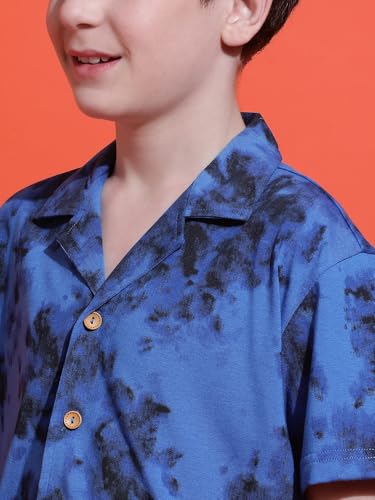 Image of Li'l Tomatoes Boys 100% Cotton Night Suit | Summer Printed Shirt & Shorts Set | Soft & Breathable Sleepwear | 9-16 Years