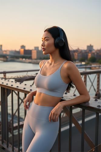 Image of AMRIY Womens Sports Bras for Women Light Support Padded Workout Bras for Women Supportive Seamless Women's Wireless Yoga Bra