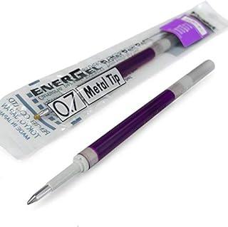 2 x PENTEL Energel 0.7mm Refill Metal Tip LR7 - Fits Energel Xm, BL77/BL57/BL37 - Violet Ink