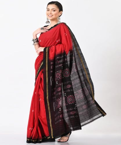 Image of Nuapatna Cotton Saree of Odisha Ikkat Orissa Traditional Handloom Sari | Bomkai | Pata | Nuapatana | sambalpuri saree | khandua patta sare | without Blouse S8
