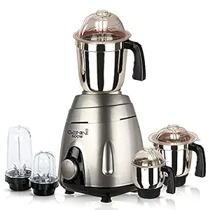 Gemini VGSMGF21 600Watts Mixer Juicer Grinder with 5 Jars (2 Bullets Jar, 1 Liquid Blending Jar, 1 Dry Grinding Jar and 1 Chutney Jar) - Silver