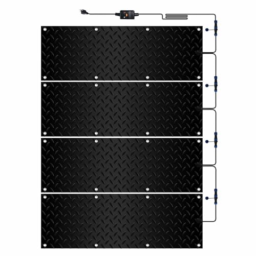 Snow Melting Walkway Mat, 3 Piece Non-Slip Heated Outdoor Mat with Power Cord, 2 in/H Melting Rate Snow and Ice Heated Pad, Suitable for Winter Outdoor Stairway Sidewalk Roofs ( Color : 4PCS , Size :
