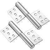 2 Stück Edelstahl Türscharnier Schwerlast Aufschraubscharnier Softclose, Aushebescharnier, 360 Grad Edelstahl-Türscharniere für Holztüren Außentüren Fenster Gartentor Scharniere, 132x100x18mm