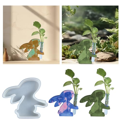 多用途シリコン水耕植物花瓶型イースターウサギの装飾やギフトクラフトプロジェクトキットの作成用シリコンホルダー [2]