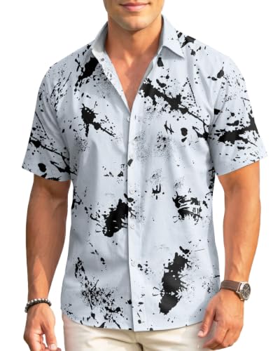 Image of 99TIMORO Fathers Film Button Down Shirt for Men, Funny Hawaiian Short Sleeve Top, Summer Beach Gifts