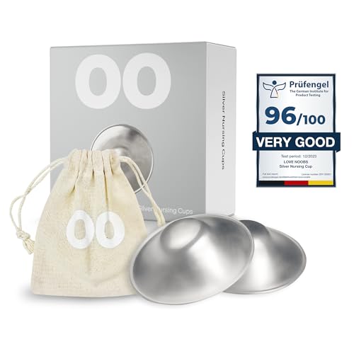 Image of The Original Silver Nursing Cups, LoveNoobs Silver Nipple Covers Breastfeeding, Regular Nipple Shields for Nursing Newborn, Post Partum Recovery, Baby Essentials, Silver Nipple Shield, Nickel-Free