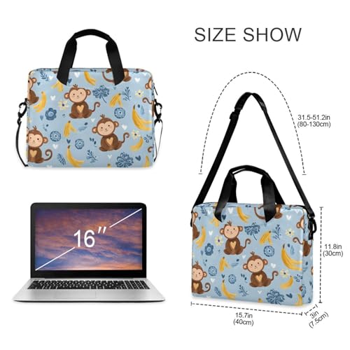 Maletín portátil con estampado de banana amarillo 15.6 pulg miniatura 5