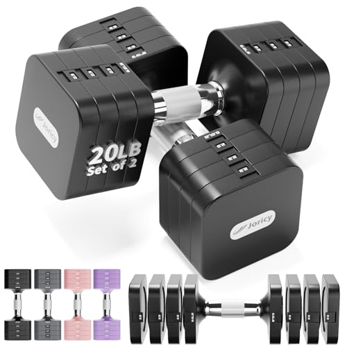 Adjustable Dumbbell Set of 2, 40 LBS Hand Weights for Women Men, 4-in-1 Free Weight Dumbbells Set for Home Gym Exercise Pilates Weight Loss Workout Strength Training & Muscle Toning Black