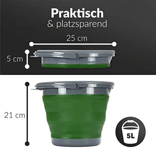 Putzeimer Upgrade4cars Falteimer 5 Liter mit Deckel und Henkel