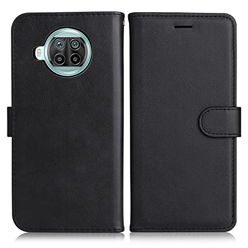 DENDICO Coque pour Xiaomi MI 10T Lite 5G, PU en Cuir Coque Portefeuille Étui Housse, Design Classique TPU Coque pour Xiaomi MI 10T Lite 5G, Noir