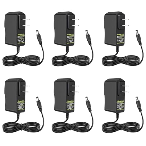 Facmogu 6 Pack 9V DC Power Supply, AC 100-240V to DC 9V 1A Power Adapter, Regulated Switching Power Converter with 5.5x2.5mm & 5.5x2.1mm Plug (NOT for Center Negative Device - Pedals, Keyboards)