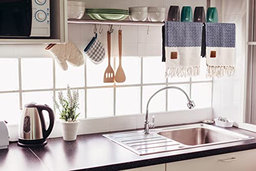 Aphrodite Original Turkish Hand Towels By Gold Case - Set Of 4-20X40 100% Cotton Decorative Towel - Bathroom And Kitchen Peshtemal For Hand, Face, Hair, Yoga, Gym, Tea And Dishcloth, Brown #TOP5