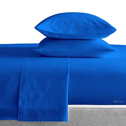 Sgi 36X75 Cot Bed Rv Bunk & Truck Sleeper 4 Piece Sheet Set 600 Tc Perfectly Fitted For Rv, Truck Sleeper & Cot Beds Egyptian Cotton Sheets Fits Upto 14” Inch Deep Pocket Egyptian Blue Solid #TOP8